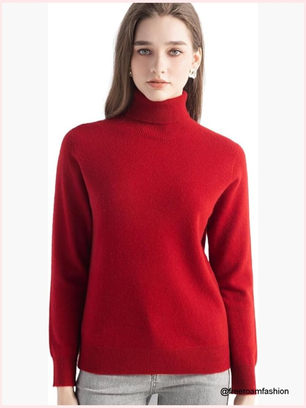 100% Pure Cashmere Turtleneck Sweater Long Sleeve Knit Pullover Women's